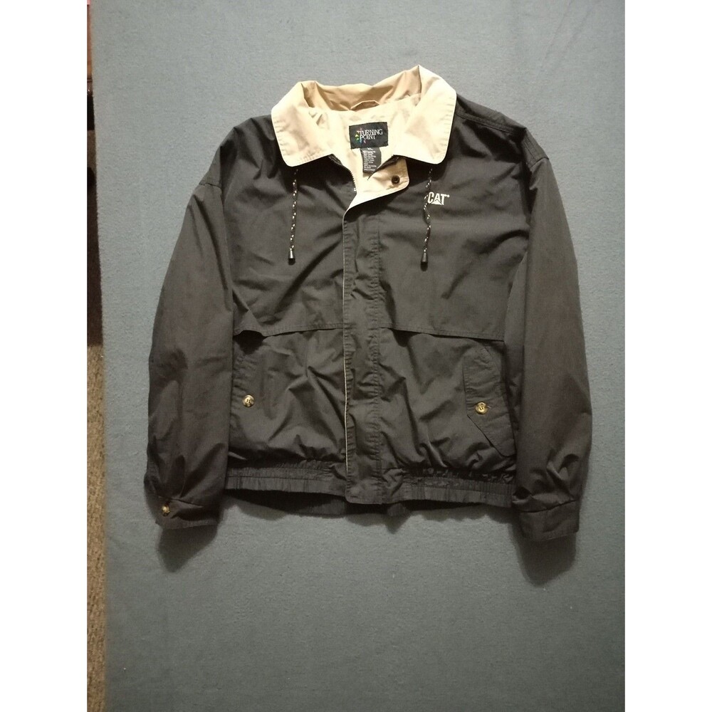 Caterpillar CAT Logo Turning Point Mens Parka Windbreaker XL Black